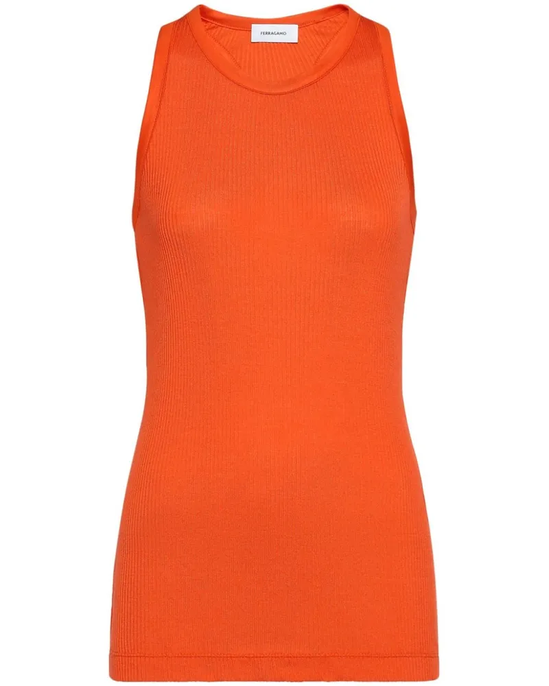 Ferragamo Top aus Seide Orange