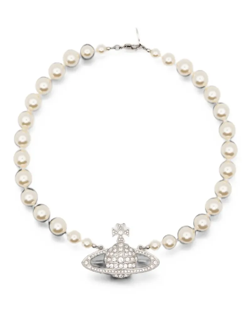 Vivienne Westwood Orb Halskette mit Kunstperlen - Nude Nude