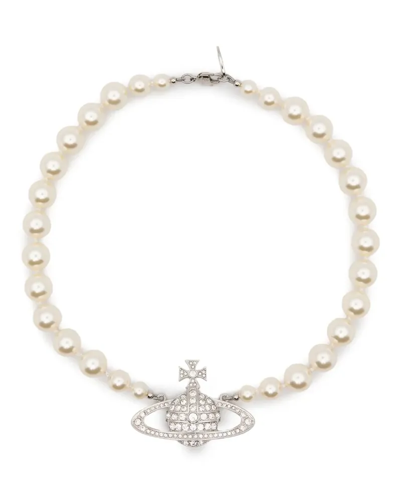 Vivienne Westwood Orb Halskette mit Kunstperlen - Nude Nude