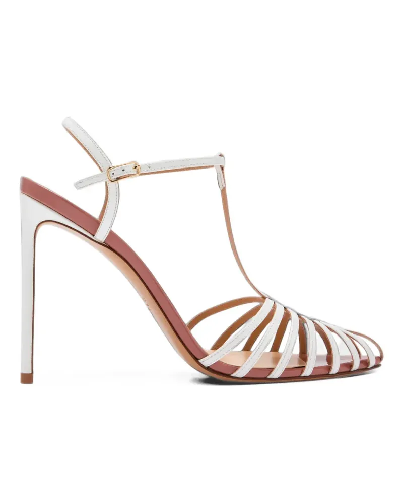 Francesco Russo cage-strap T-bar heel sandals - Weiß Weiß
