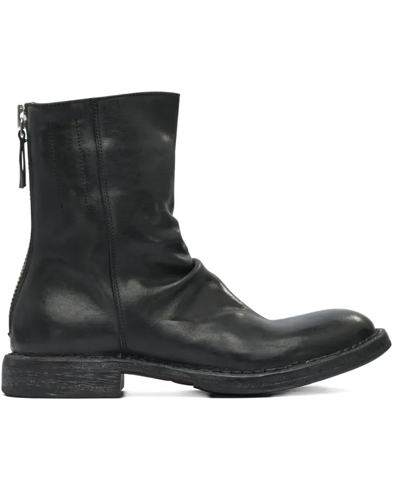 Moma Stiefeletten mit Reißverschlussdetail - Schwarz Schwarz