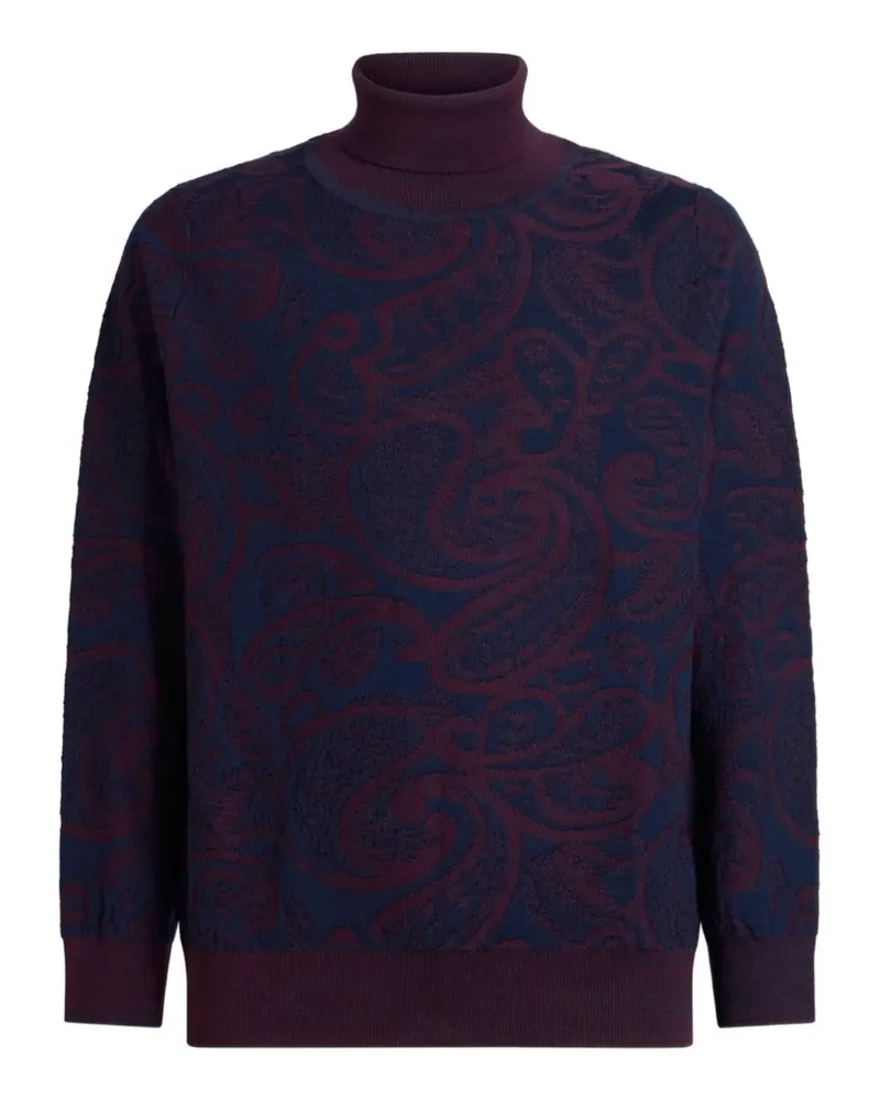 Etro Rollkragenpullover aus Paisley-Jacquard - Blau Blau