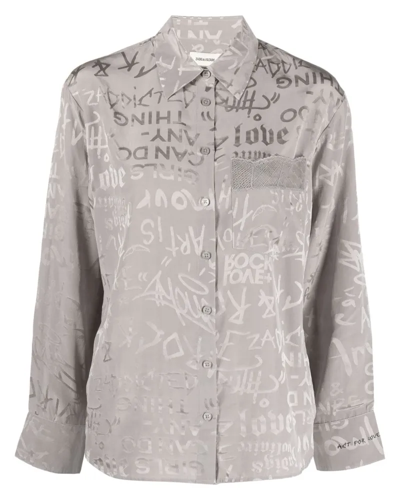 Zadig & Voltaire Hemd mit Slogan-Print - Grau Grau