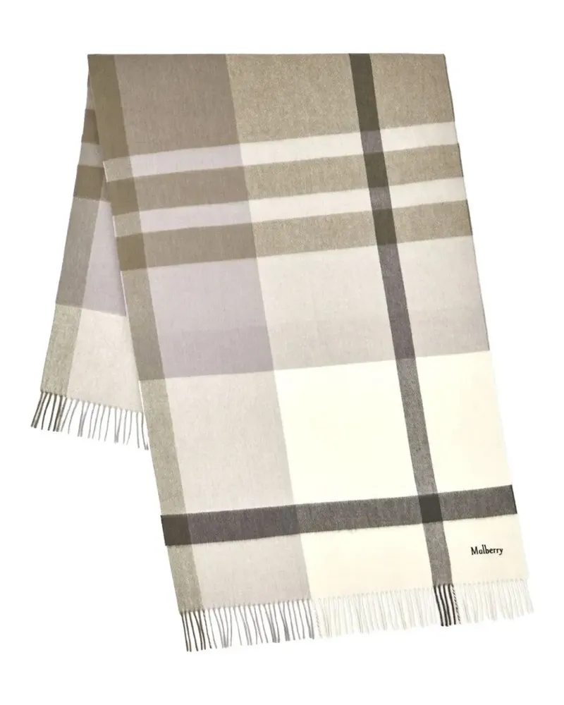 Mulberry large check fringed scarf - Nude Nude