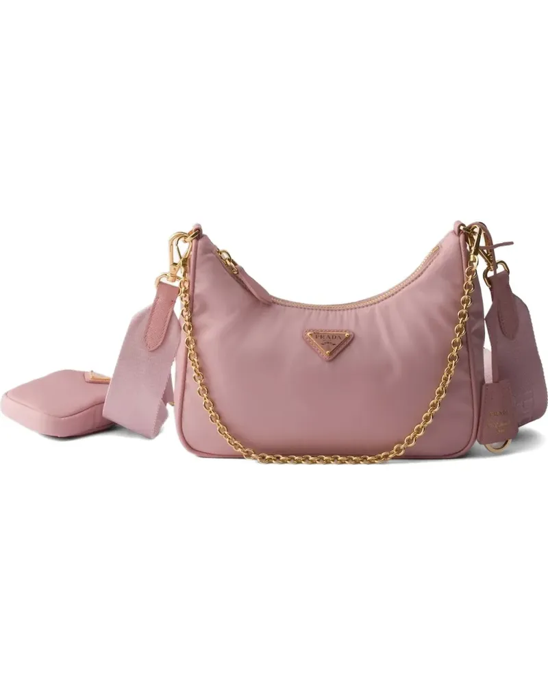 Prada Re-Edition 2005 Schultertasche aus Re-Nylon - Rosa Rosa