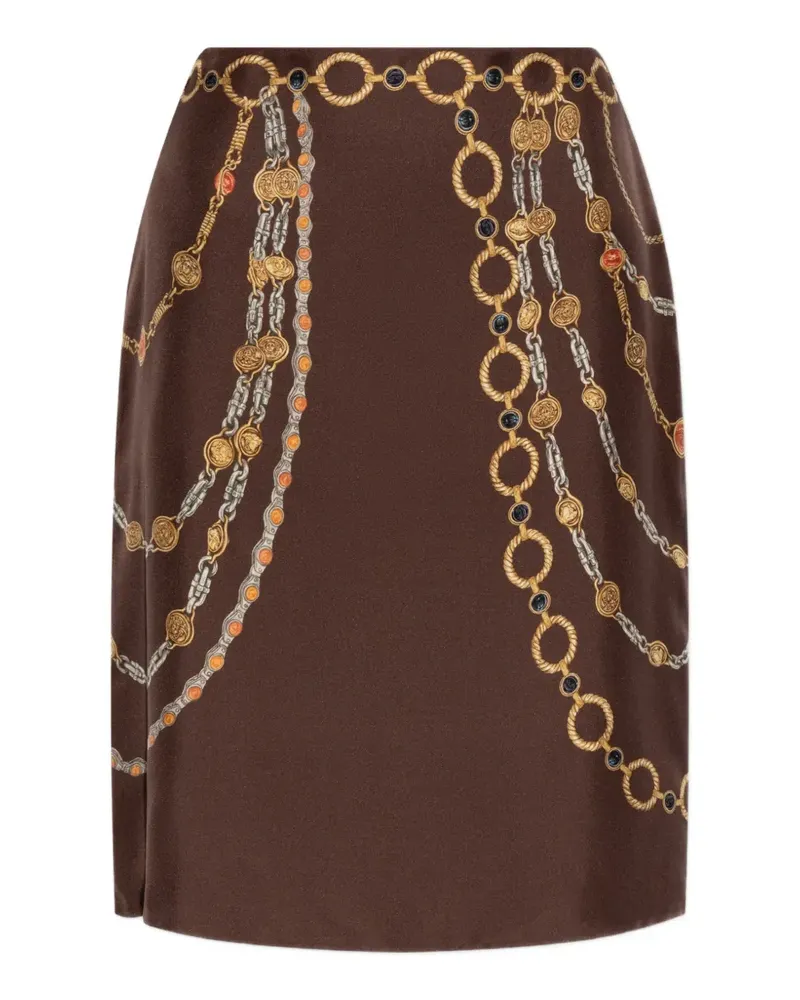 Versace chain-print silk skirt - Braun Braun