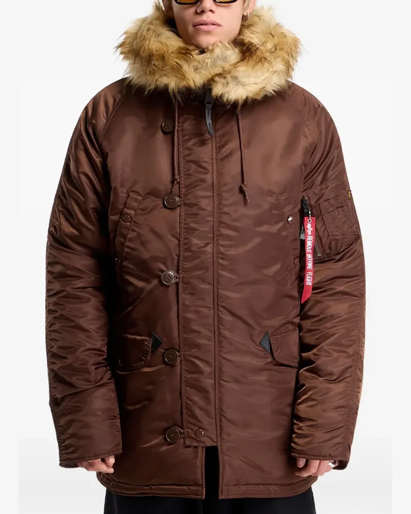 Alpha Industries N-3B VF 59 Jacke mit Faux Fur-Besatz - Braun Braun