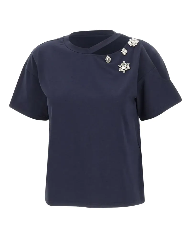 Liu Jo Schmuck-T-Shirt mit Cut-Out - Blau Blau