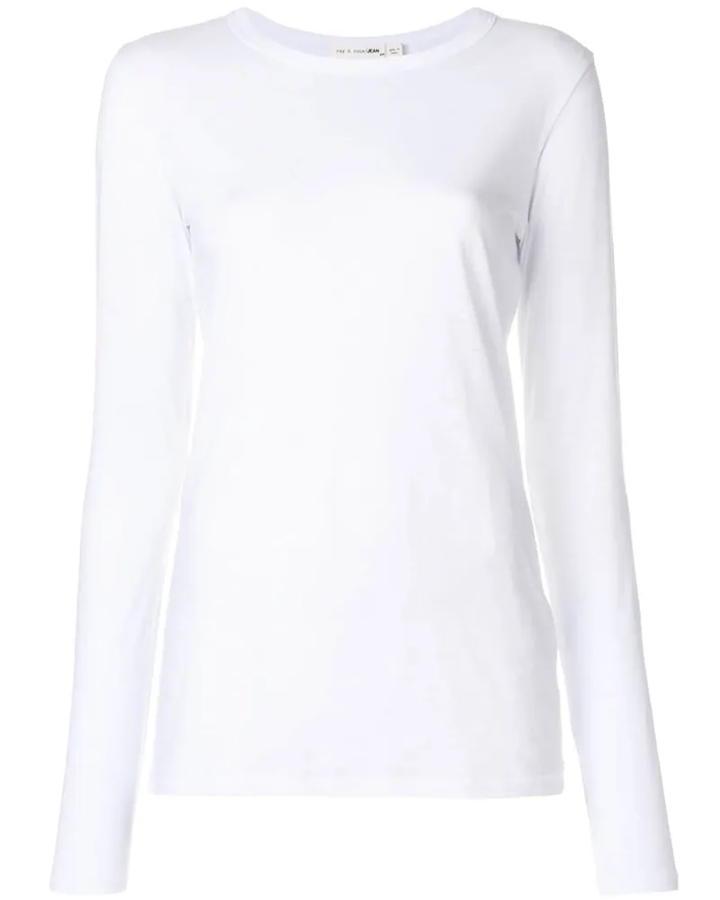Rag & Bone Schmales Langarmshirt - Weiß Weiß