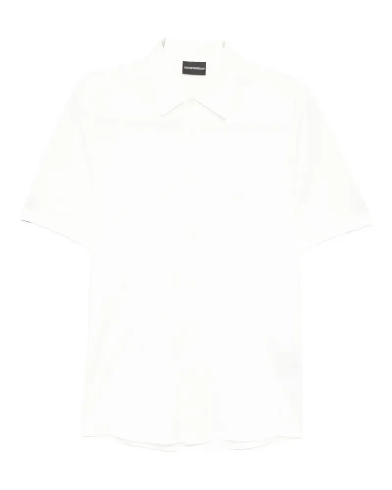 Emporio Armani logo-embroidered shirt - Blau Blau