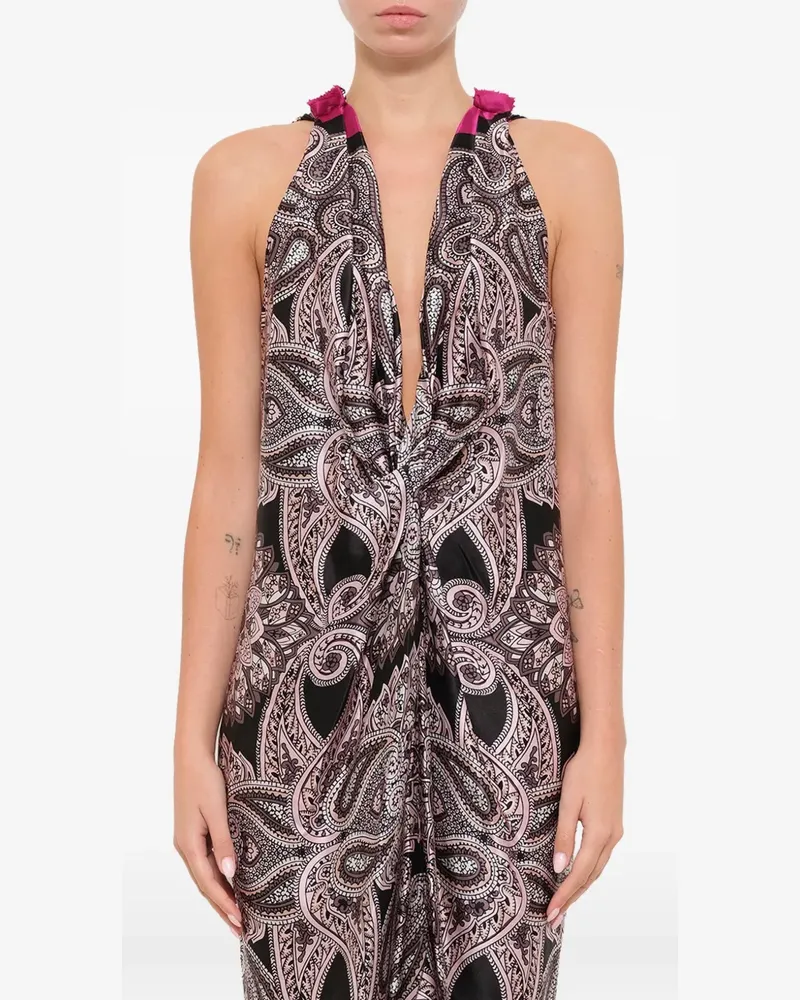 Lanvin paisley-print halterneck dress - Rosa Rosa