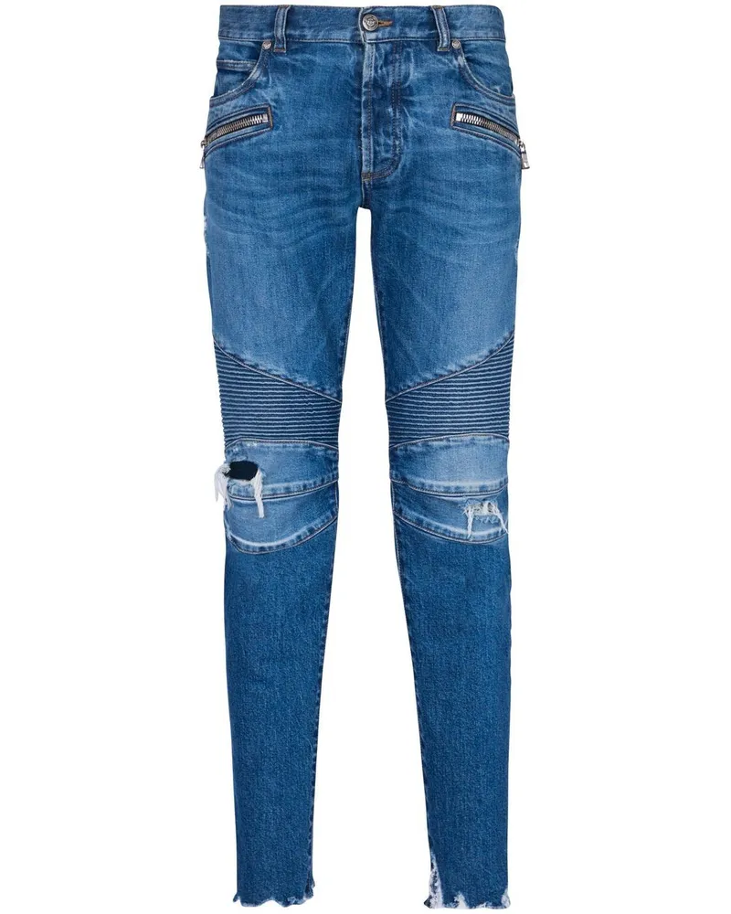 Balmain Jeans im Distressed-Look - Blau Blau