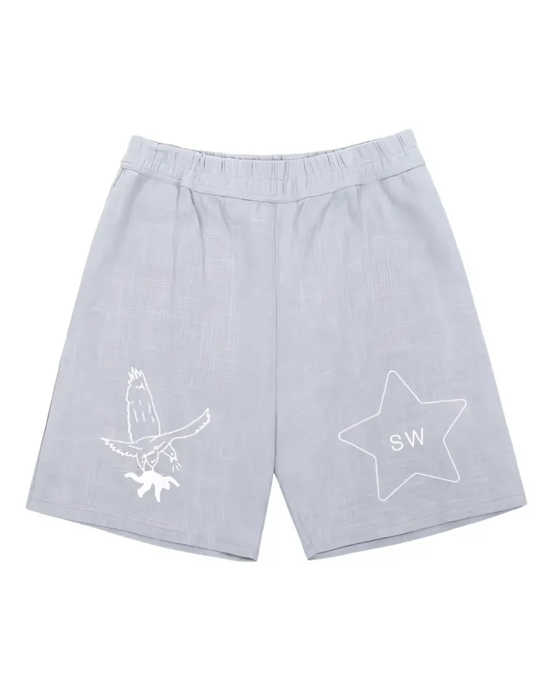 Saintwoods Joggingshorts mit Adler-Motiv - Blau Blau
