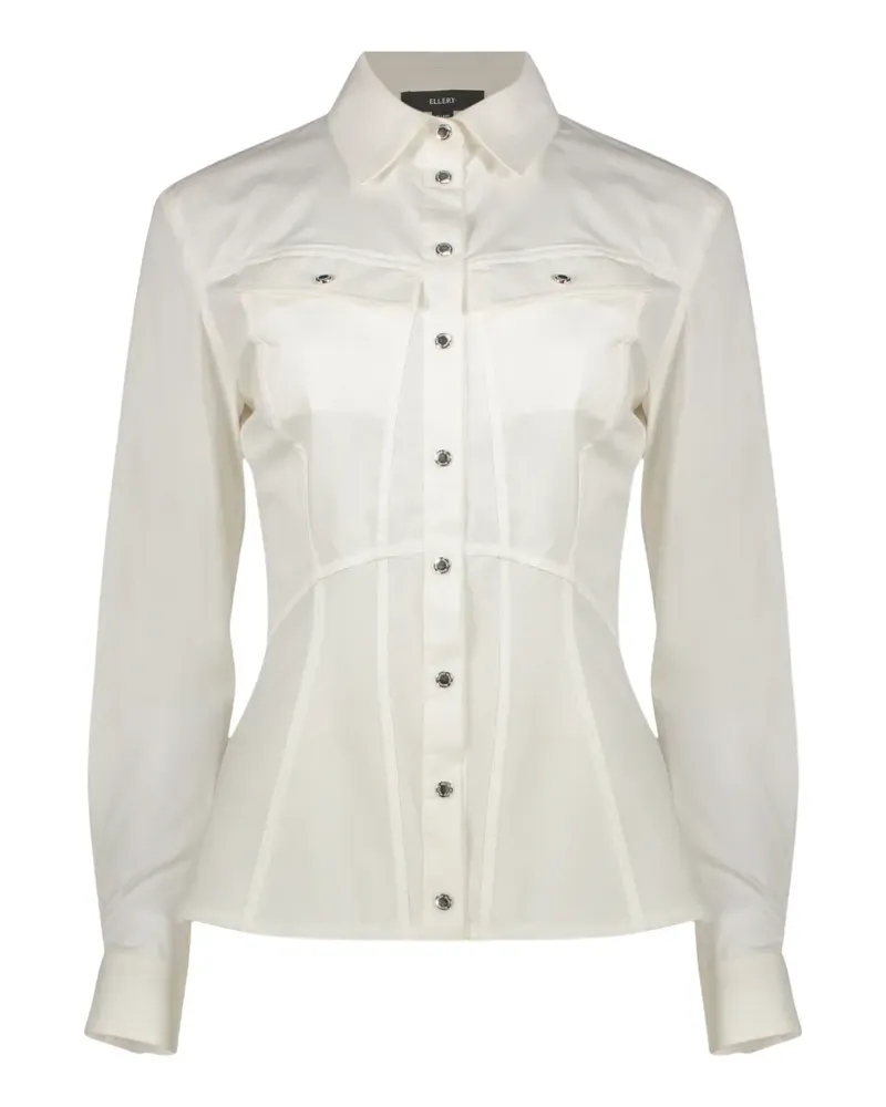 ELLERY panelled long-sleeve shirt - Weiß Weiß