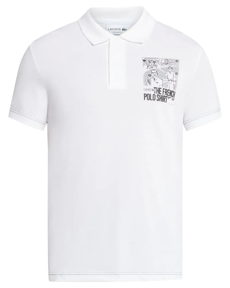 Lacoste Movement Poloshirt mit grafischem Print - Weiß Weiß