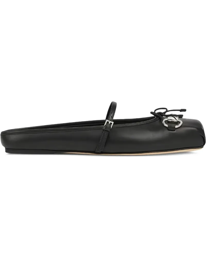 Gucci Ballerinas mit Horsebit-Detail - Schwarz Schwarz