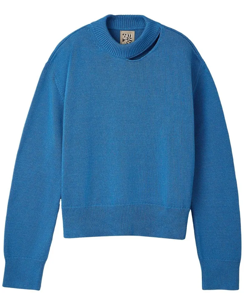 Camper Pullover in Distressed-Optik - Blau Blau