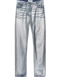 MSGM Gerade Jeans mit Metallic-Finish Blau