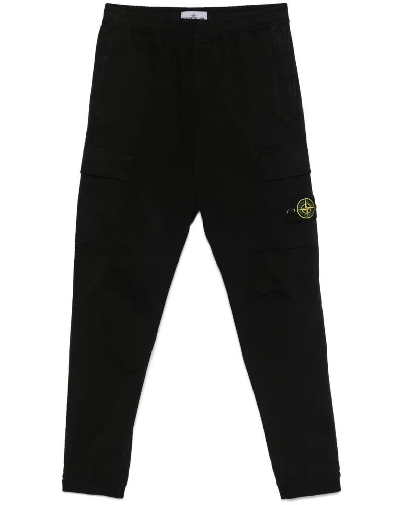 Stone Island Cargohose mit Kompass-Patch - Schwarz Schwarz