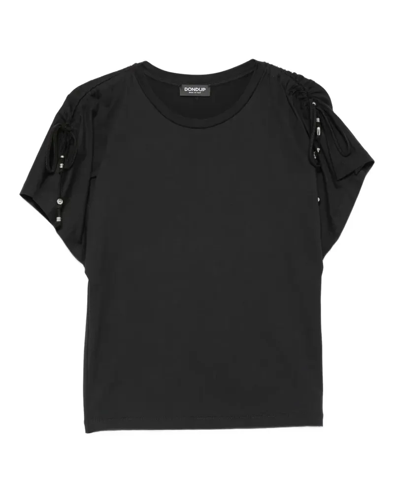 Dondup drawstring-sleeve T-shirt - Schwarz Schwarz