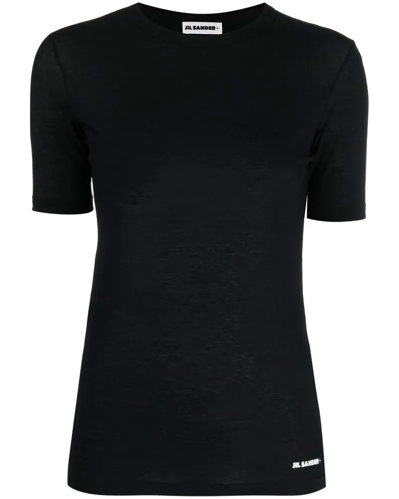Jil Sander T-Shirt mit Logo-Print - Schwarz Schwarz