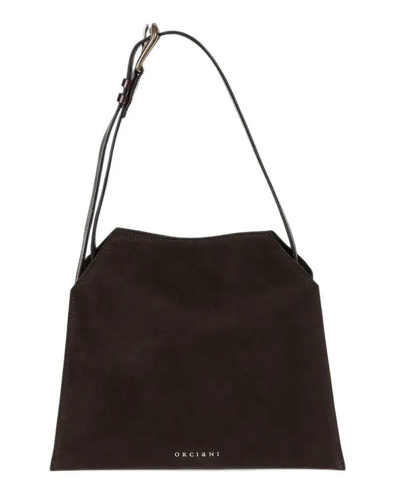 Orciani Kleine Trinity Peach Oro Schultertasche mit Schnalle - Braun Braun