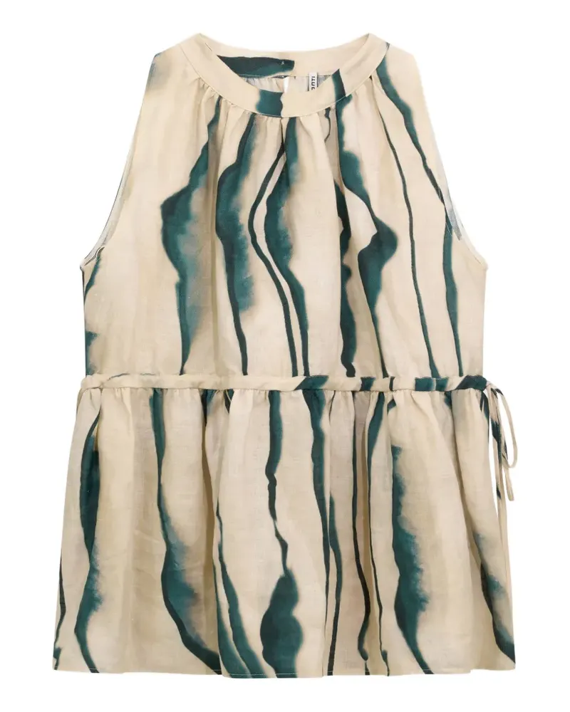 Liviana Conti Emerin gathered print top - Nude Nude