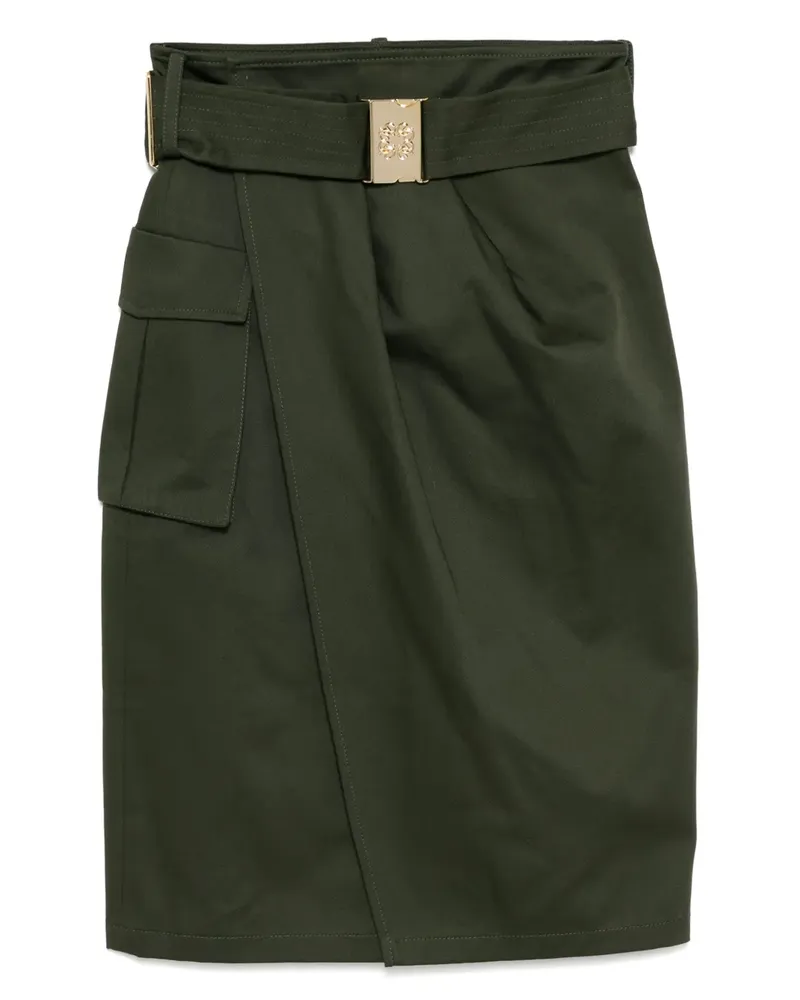 Elie Saab Gewickelter Gabardine-Rock - Grün Grün