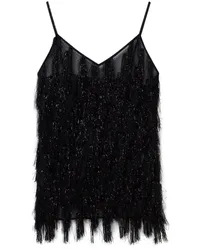 Stella McCartney Tanktop mit Glitzer-Quaste Schwarz