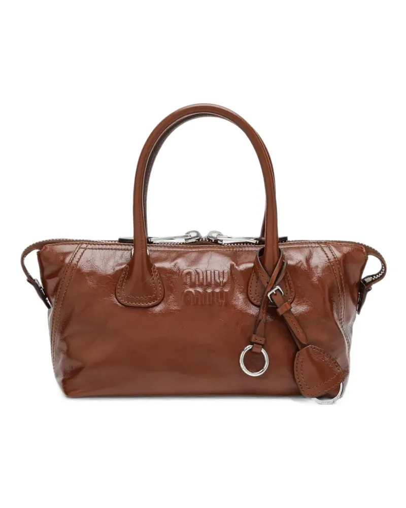 Miu Miu logo-embossed tote bag - Braun Braun
