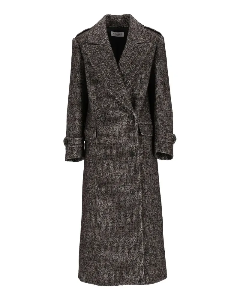 Al Duca D’Aosta 1902 chevron-pattern double-breasted coat - Schwarz Schwarz