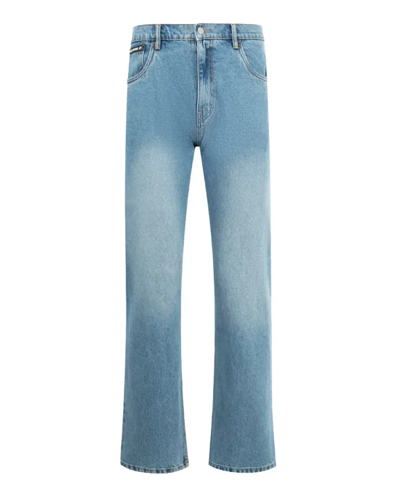 PLEASURES Rotten skull-embroidered jeans - Blau Blau