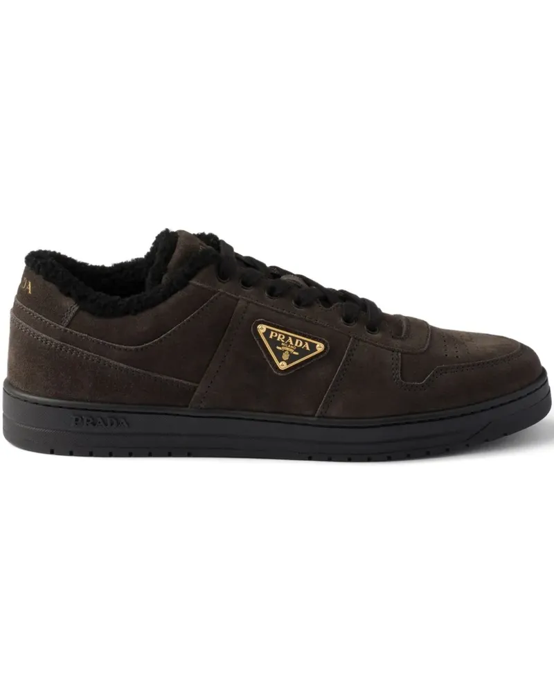 Prada Wildleder-Sneakers mit Triangel-Logo - Grau Grau