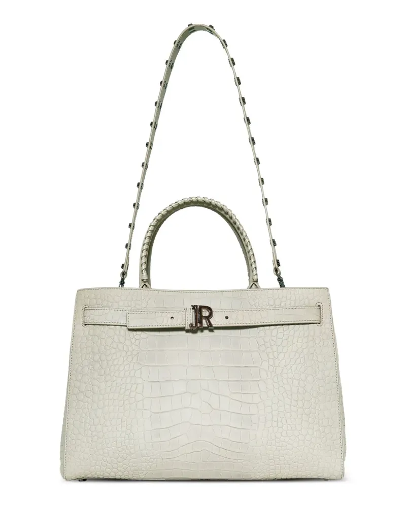 John Richmond croc-effect studded tote bag - Nude Nude