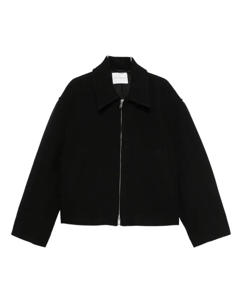 Studio Nicholson zip-up spread-collar shirt jacket - Schwarz Schwarz