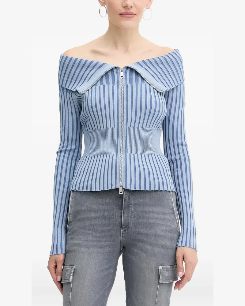 Guess striped zip-up sweater - Blau Blau