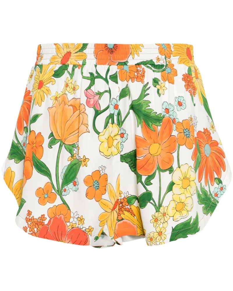 Stella McCartney Joggingshorts mit Blumen-Print - Orange Orange
