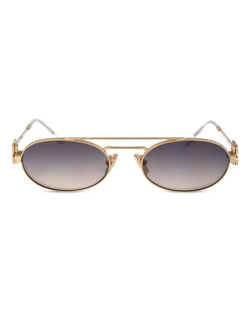 Miu Miu oval logo sunglasses - Gold Gold