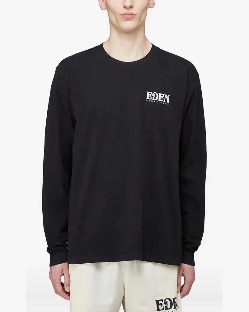 Eden Power Corp, logo-print long-sleeve T-shirt - Schwarz Schwarz