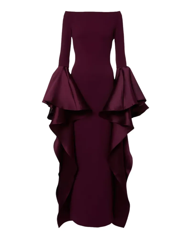 Solace London Astria flared-sleeve maxi dress - Violett Violett