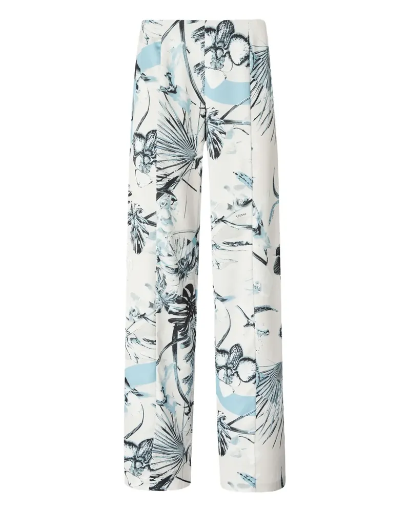 Genny Hose mit Blumen-Print - Blau Blau