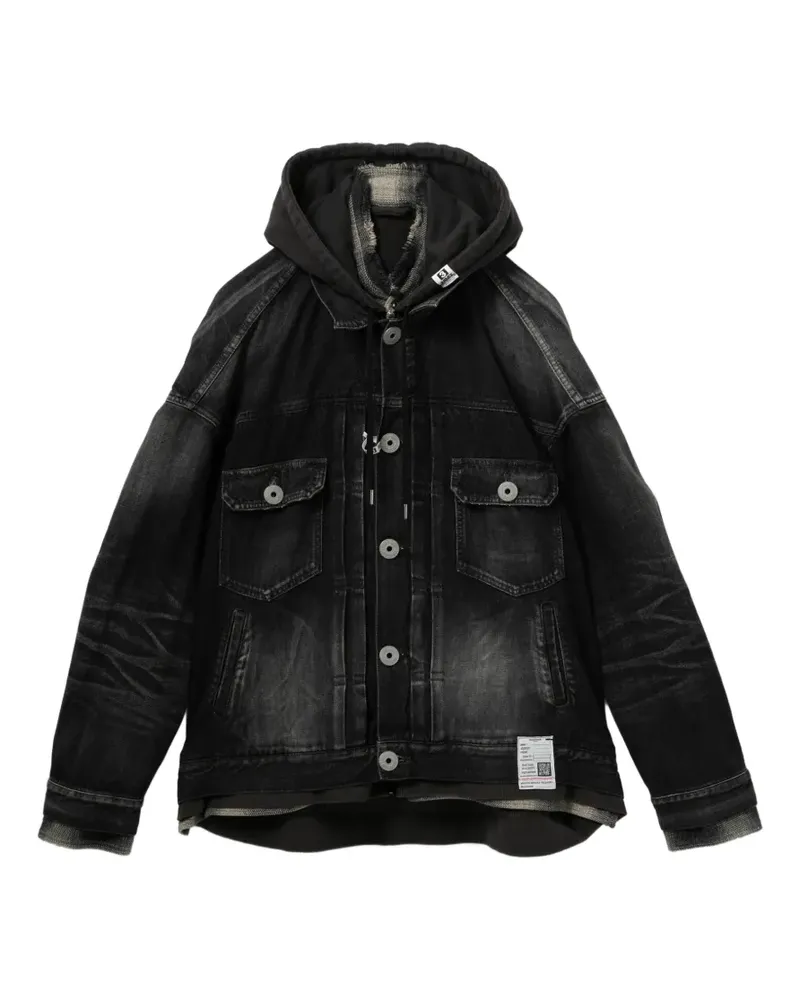 MIHARAYASUHIRO Jeansjacke mit Kapuze - Schwarz Schwarz