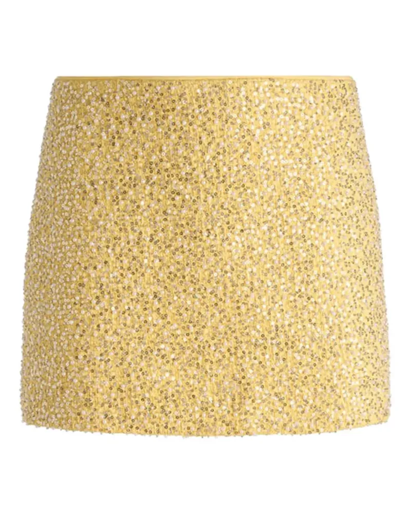 Alice + Olivia Ecenia sequin-embellished tweed mini skirt - Gelb Gelb