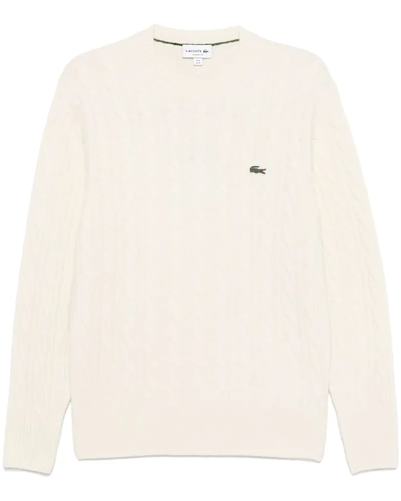 Lacoste Pullover mit Zopfmuster - Nude Nude