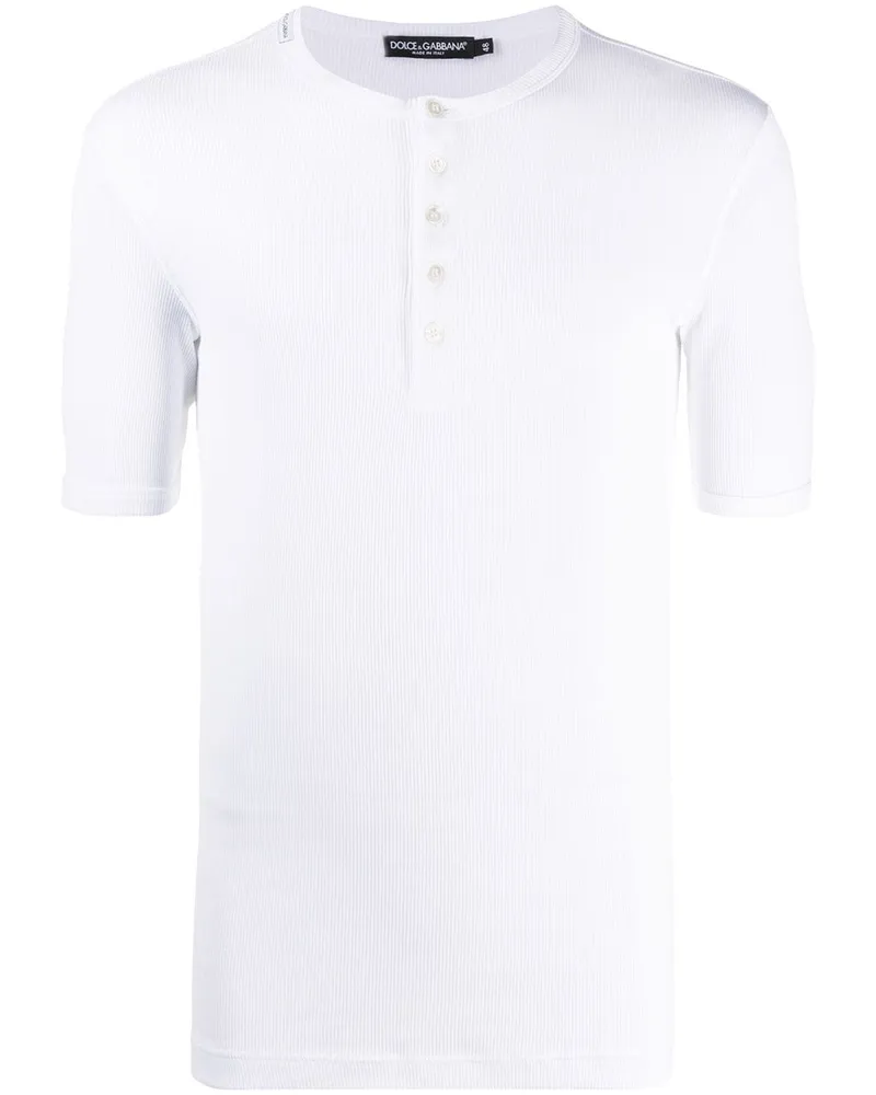 Dolce & Gabbana Poloshirt mit Rundhalsausschnitt - Weiß Weiß