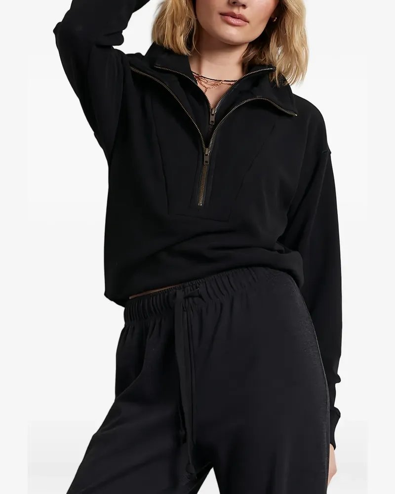 Bobi Sweatshirt mit Reißverschluss - Schwarz Schwarz