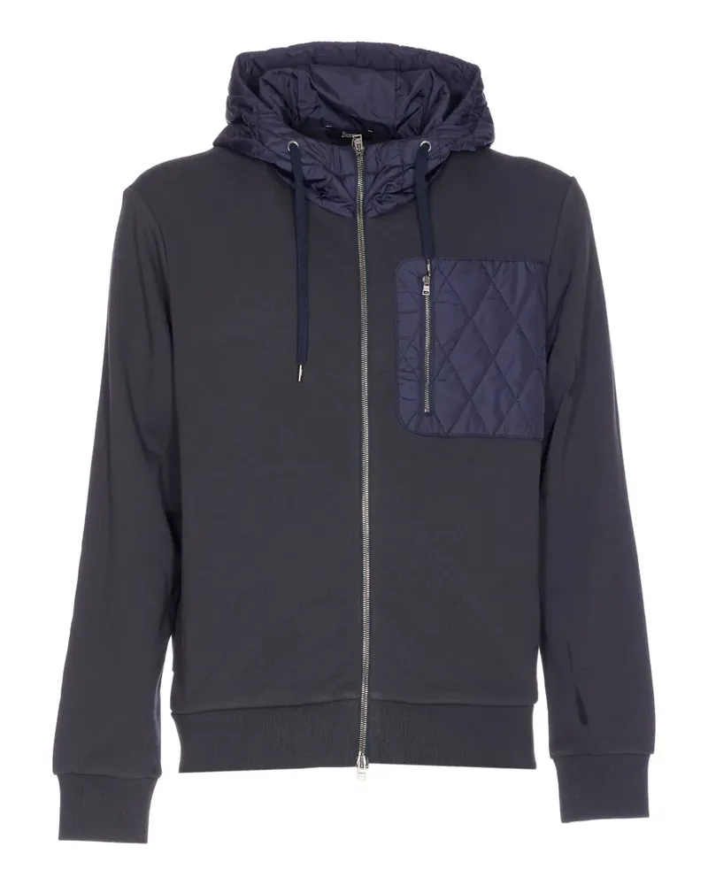 Herno Sweatshirtjacke mit gestepptem Einsatz - Blau Blau