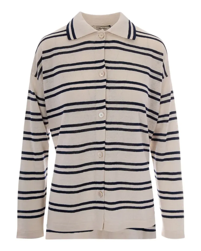 Max Mara Max Mara striped-pattern linen cardigan - Nude Nude
