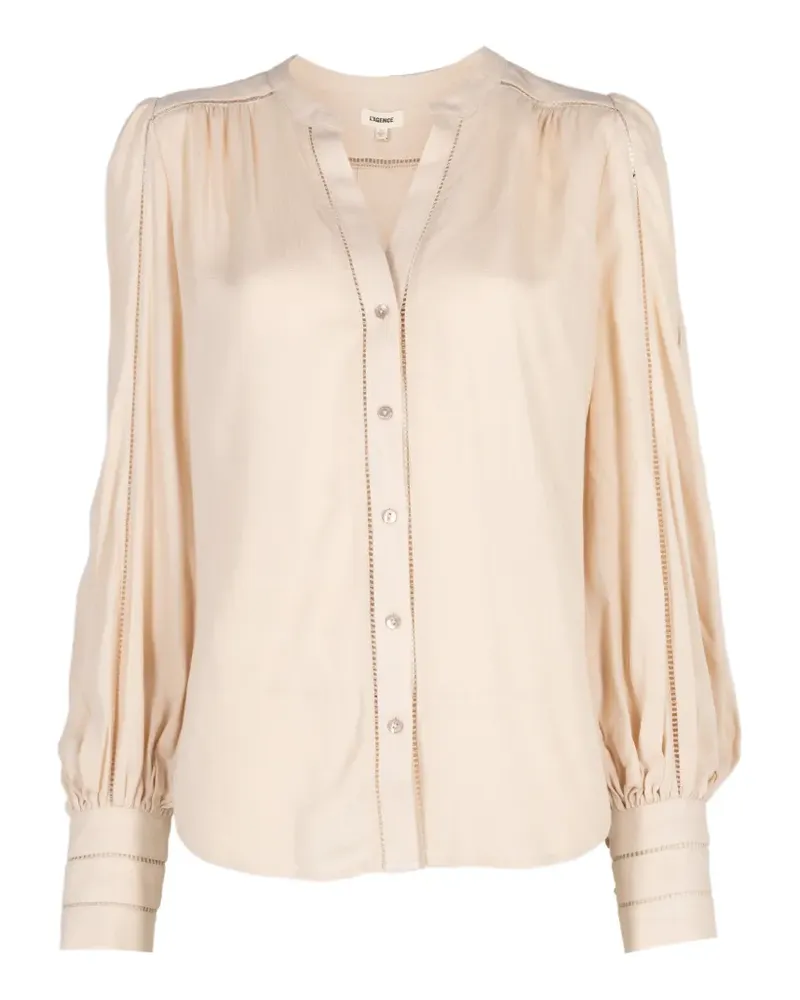 L'Agence Kiera Bluse mit Leiterbesatz - Nude Nude