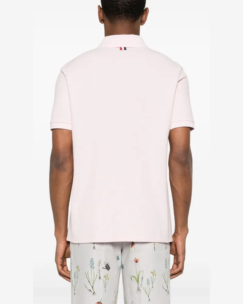 Thom Browne Poloshirt mit Logo-Streifen - Rosa Rosa